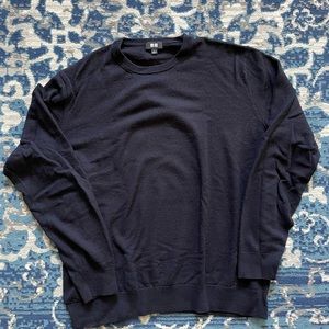 Uniqlo Navy 100% Merino Wool Sweater L